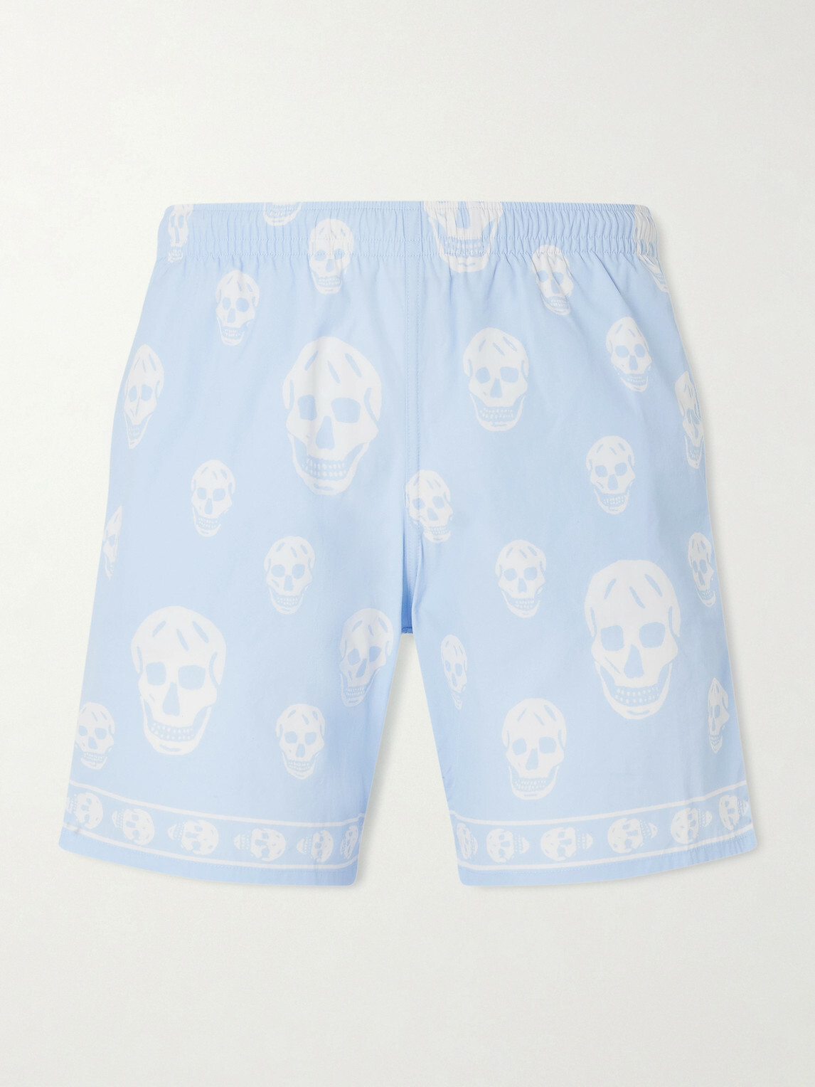 McQueen - Straight-Leg Printed Shell Shorts - Blue