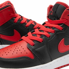 Air Jordan Men's 1 Mid BG Sneakers in Black/Fire Red