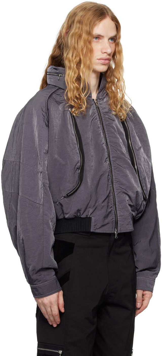 CMMAWEAR Purple Anatomical Parachute Bomber Jacket CMMAWEAR