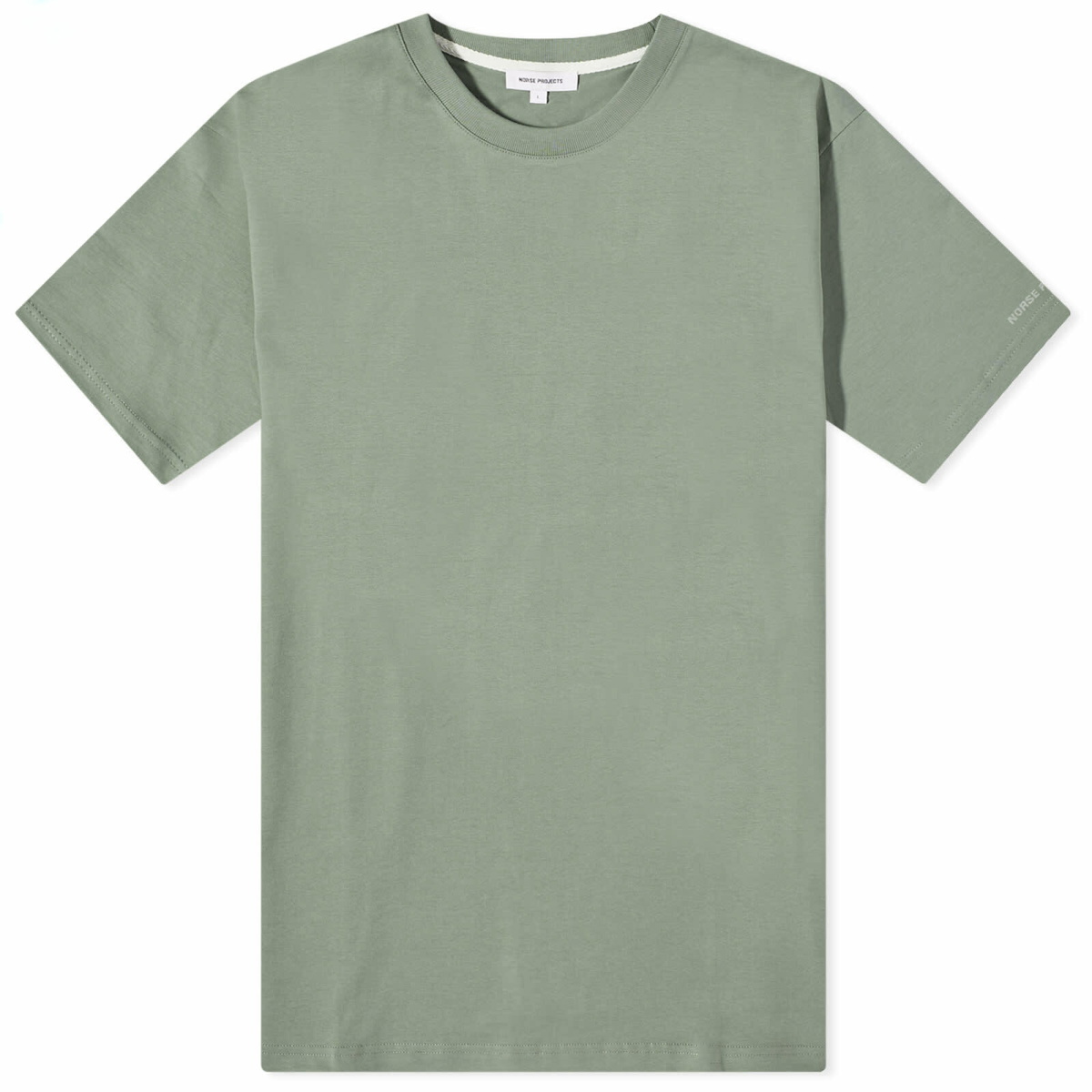Photo: Norse Projects Men's Johannes Lino Cut Reeds T-Shirt in Dried Sage Green
