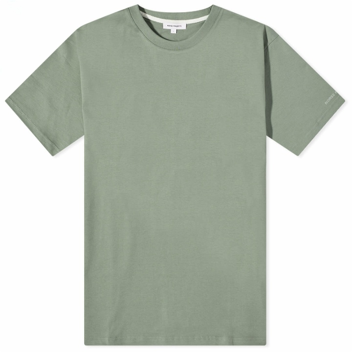 Photo: Norse Projects Men's Johannes Lino Cut Reeds T-Shirt in Dried Sage Green