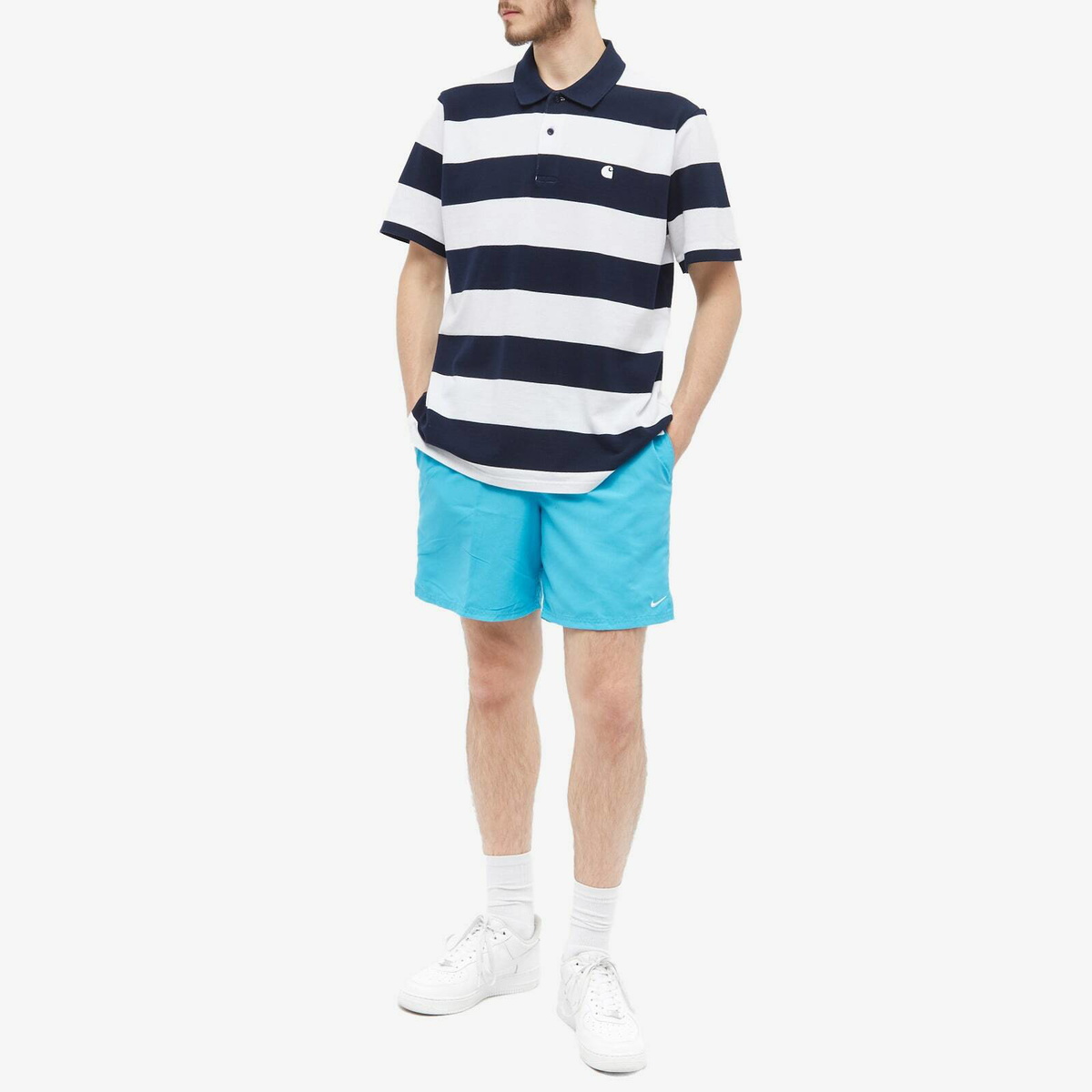 Nike Swim Men's Essential 7" Volley Short in Blue Lightning