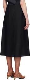 LE17SEPTEMBRE Navy Crinkled Fluid Midi Skirt