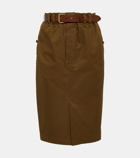 Saint Laurent Cotton twill pencil skirt
