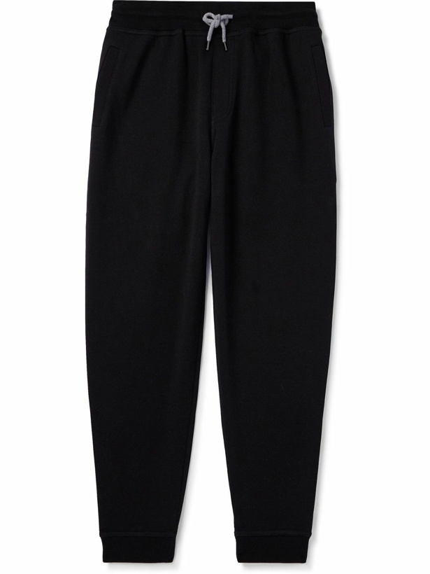 Photo: Brunello Cucinelli - Tapered Cotton-Blend Jersey Sweatpants - Black