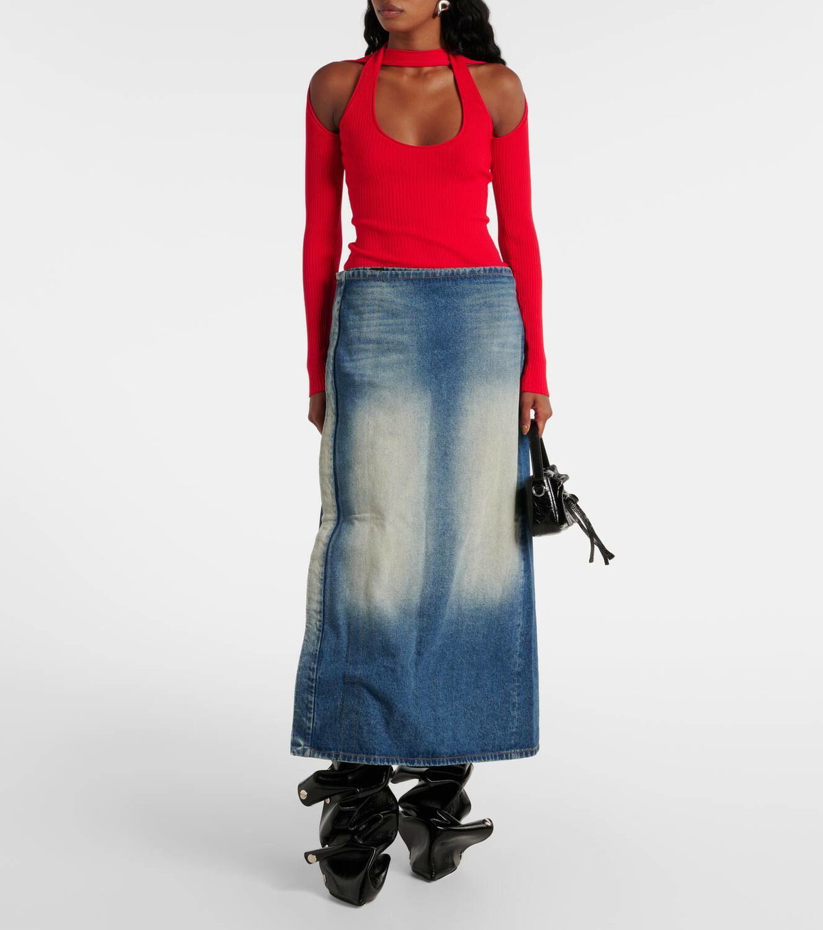 Y/Project Denim maxi skirt