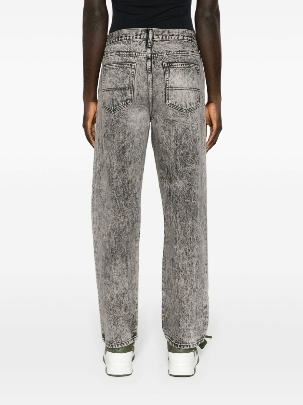 NOAH NY Black Mid-Rise Straight-Leg Jeans
