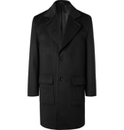 NN07 - Fain Brushed Virgin Wool-Blend Overcoat - Black