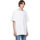 Off-White White and Silver Oversized Unfinished T-Shirt