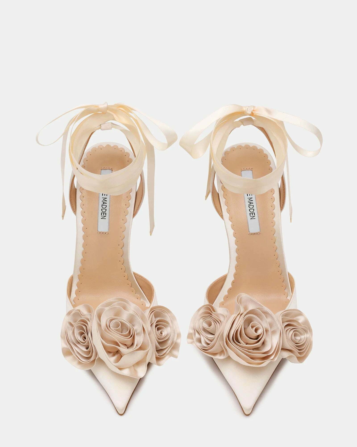 Steve Madden Rosie Heels in Ivory Satin