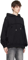 Feng Chen Wang Black Distressed Hoodie