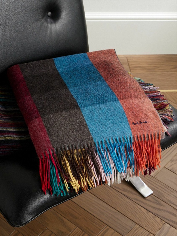 Photo: Paul Smith - Fringed Checked Wool and Cashmere-Blend Blanket