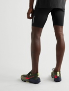 Nike Running - Trail Ripstop-Trimmed Logo-Print Dri-FIT Tights - Black