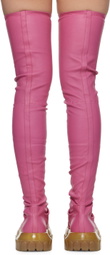 Rick Owens Pink Bozo Stocking Tractor Boots