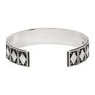 Emanuele Bicocchi Silver Rhombus Pattern Bracelet