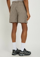 Moncler Gingham Cotton-blend Shorts Grey