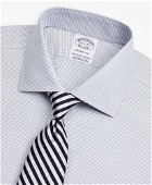 Brooks Brothers Men's Stretch Regent Regular-Fit Dress Shirt, Non-Iron Twill English Collar French Cuff Micro-Check | Navy