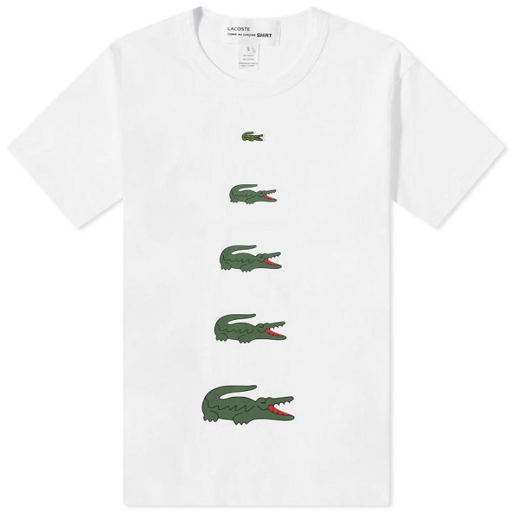 Photo: Comme des Garçons SHIRT Men's x Lacoste Multi Croc T-Shirt in White
