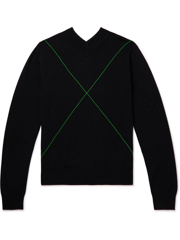 Photo: Bottega Veneta - Embroidered Wool-Blend Sweater - Black