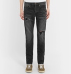 Saint Laurent - Slim-Fit Distressed Denim Jeans - Black