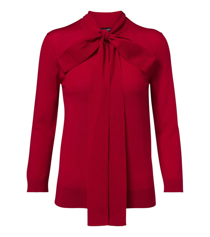 Photo: Dolce&Gabbana Bow-detail virgin wool sweater