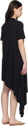 Loulou de Saison Black IGARI Asymmetric T-shirt Midi Dress