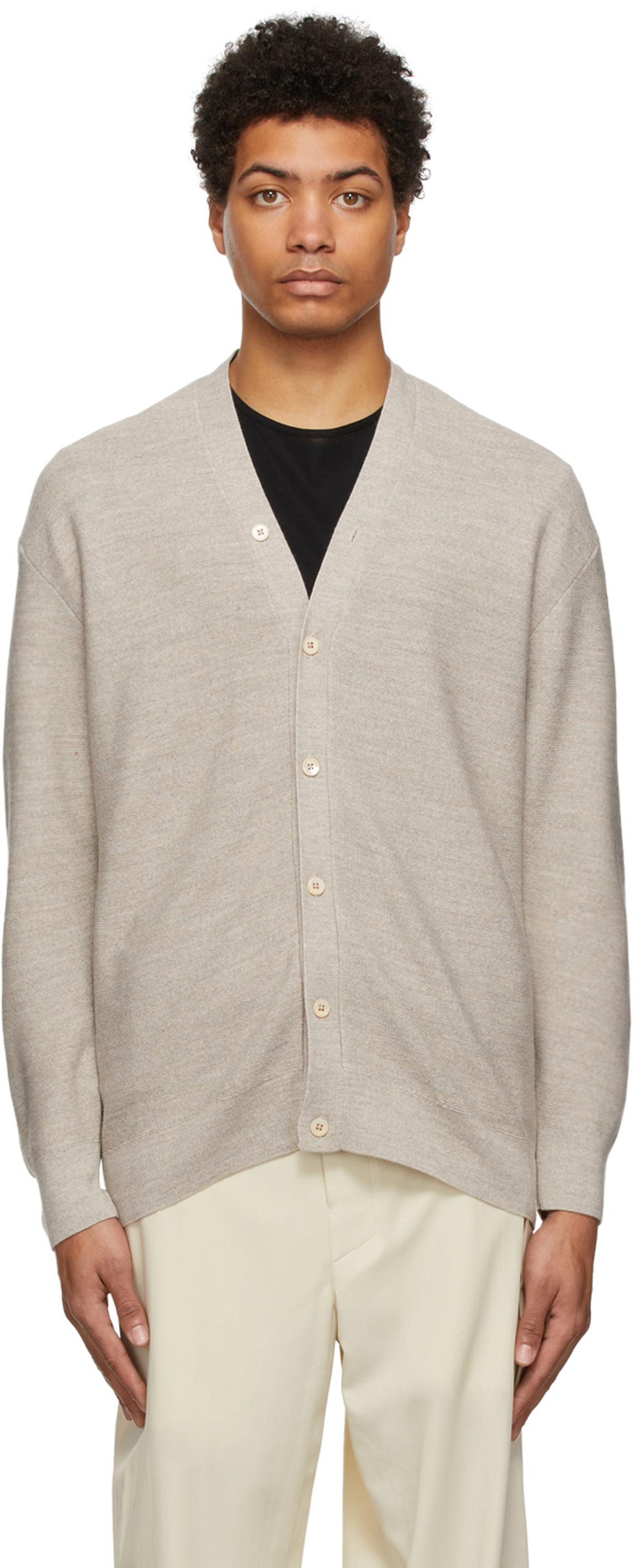 Lemaire Grey Merino Wool Cardigan Lemaire