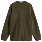 and wander Wool Fleece Cardigan in Khaki