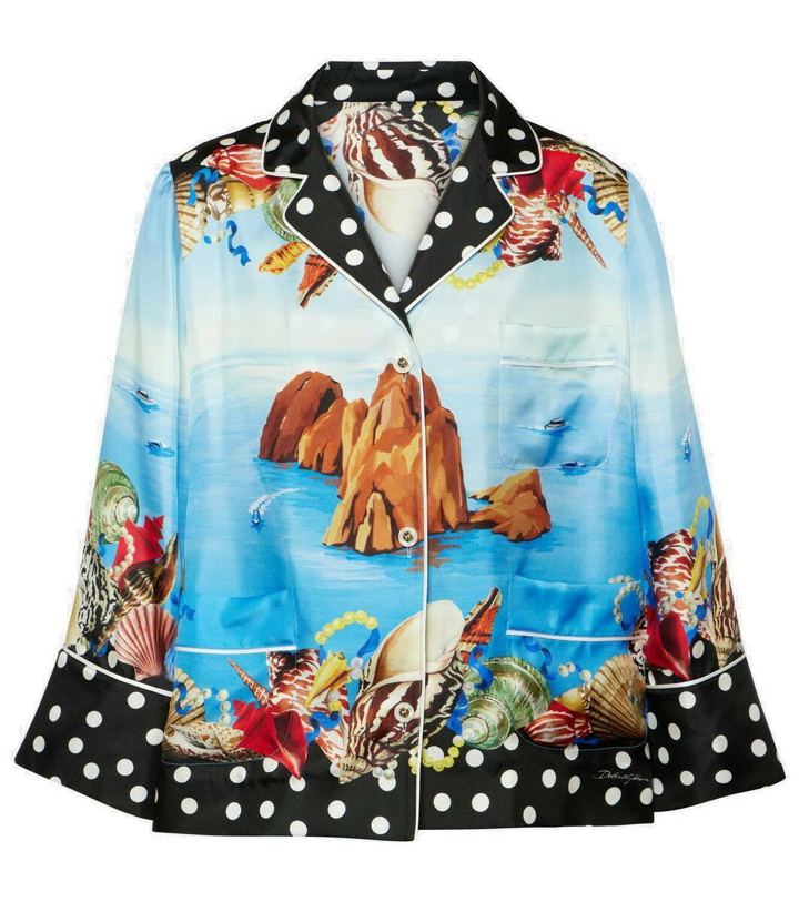 Photo: Dolce&Gabbana Capri printed silk satin shirt
