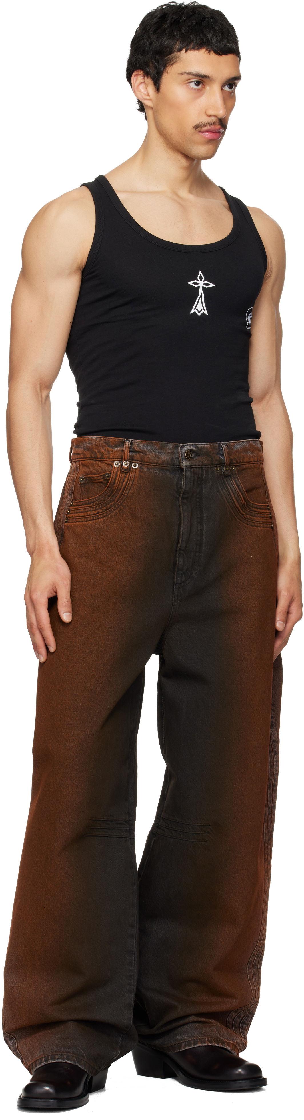 EGONlab Black & Orange Overscaled Jeans