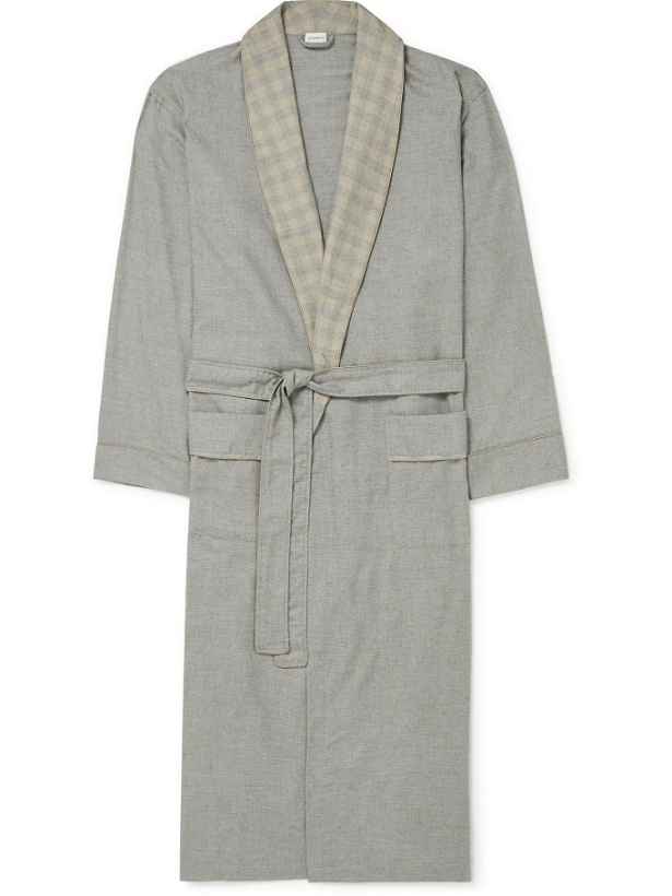 Photo: Zimmerli - Heritage Cotton and Wool-Blend Flannel Robe - Gray