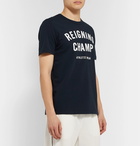 Reigning Champ - Logo-Print Cotton-Jersey T-Shirt - Navy