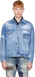 FDMTL Blue Distressed Denim Jacket