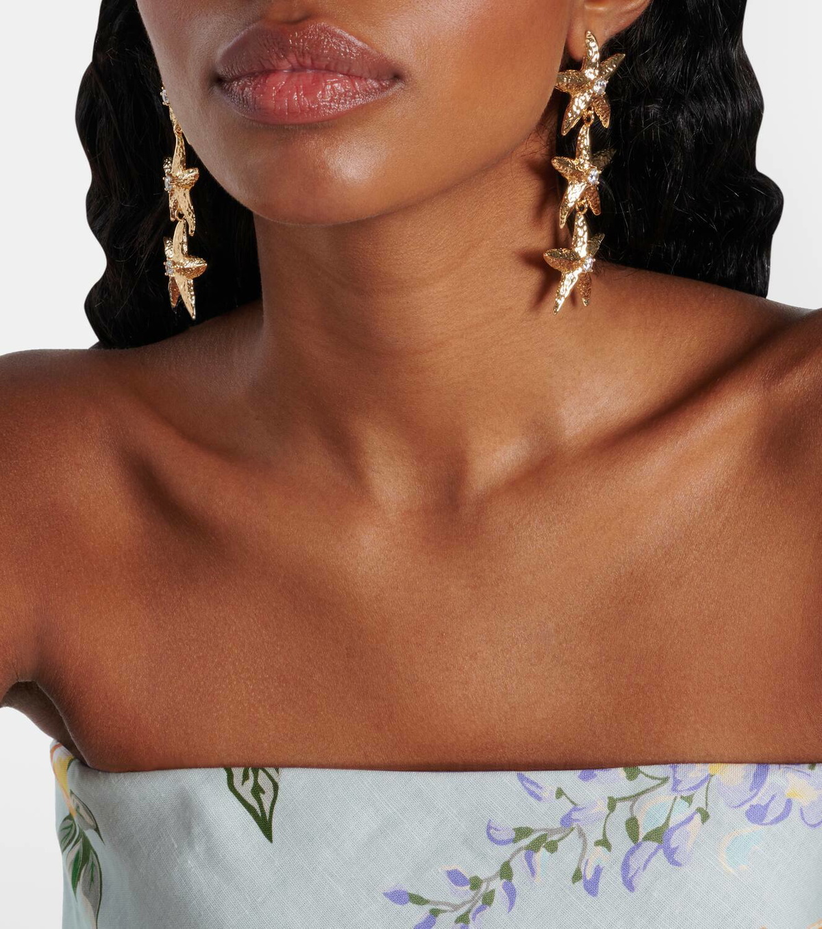 Self-Portrait 18kt gold-plated earrings