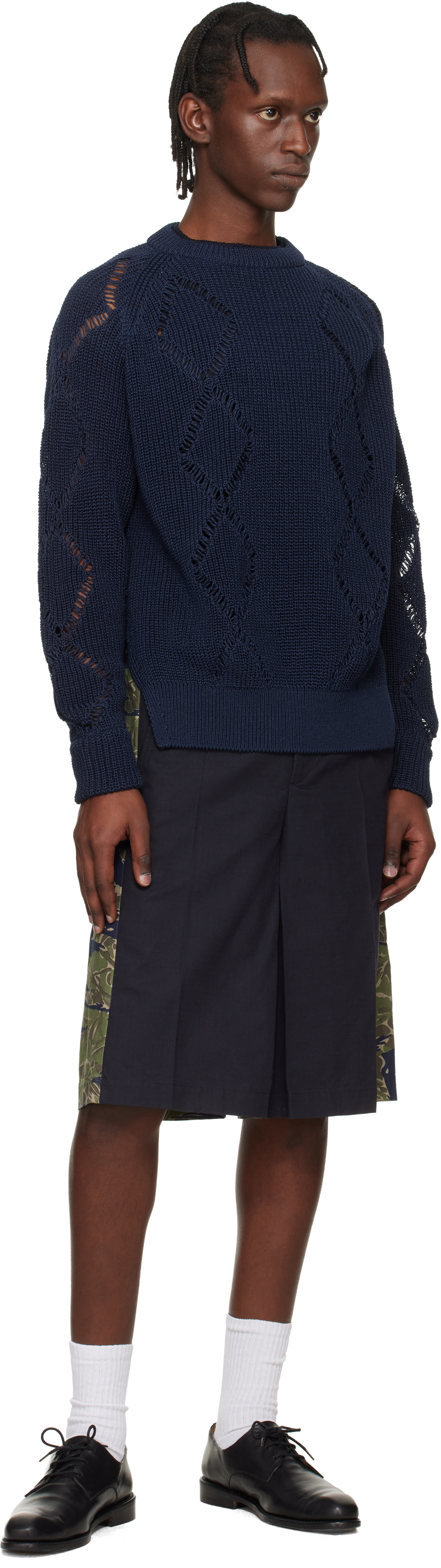 Toga Virilis Navy & Green Camouflage Shorts