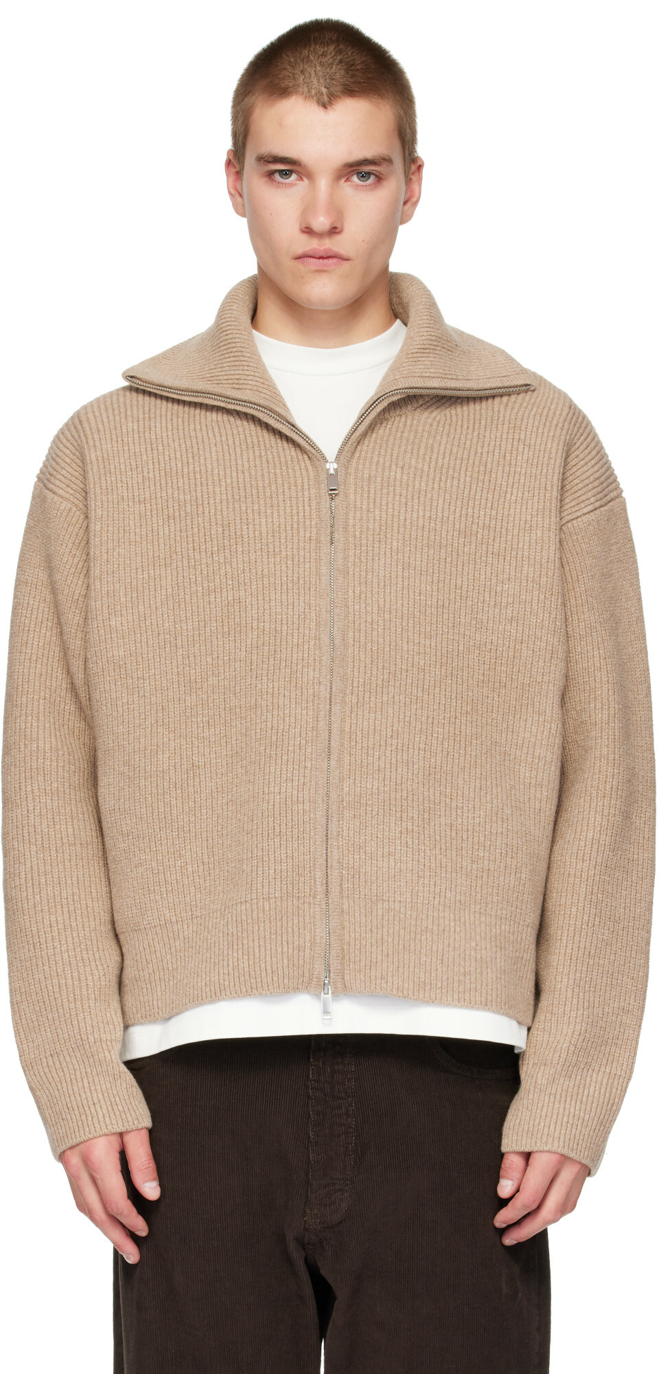 Studio Nicholson Beige Sandos Knit Jacket