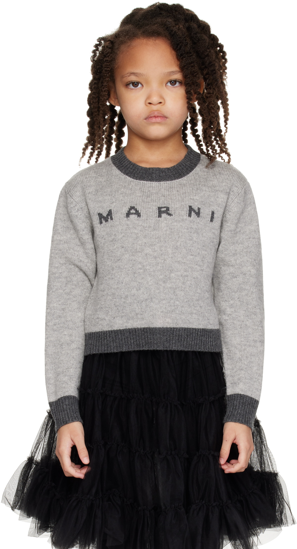 Marni Kids Gray Wool Sweater