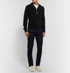 TOM FORD - Slim-Fit Ribbed Wool Zip-Up Sweater - Black