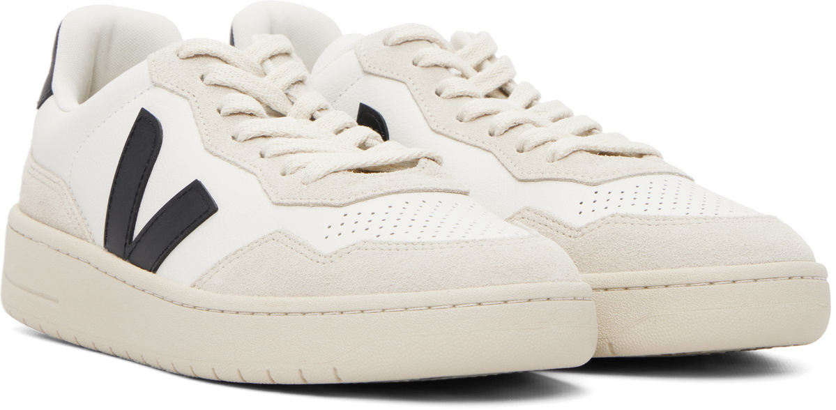 VEJA Off-White V-90 Leather Sneakers
