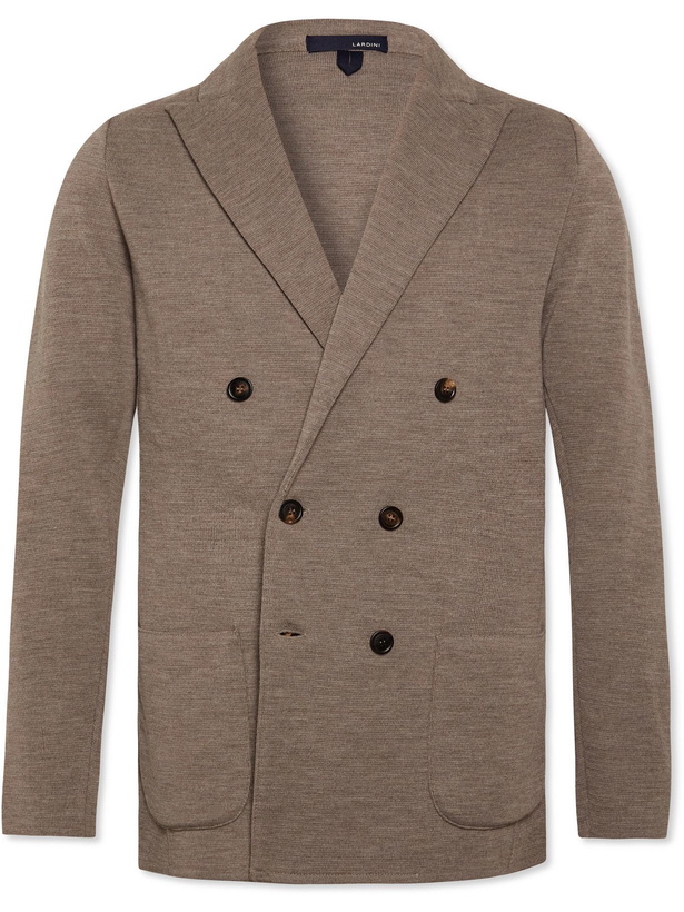 Photo: Lardini - Unstructured Double-Breasted Wool Blazer - Neutrals