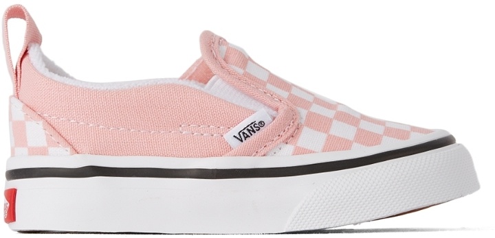 Photo: Vans Baby Pink Checker Slip-On V Sneakers