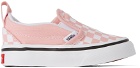 Vans Baby Pink Checker Slip-On V Sneakers