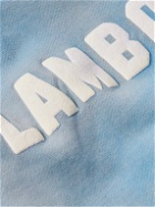 Rhude - Lamborghini Logo-Print Distressed Cotton-Jersey Sweatshirt - Blue