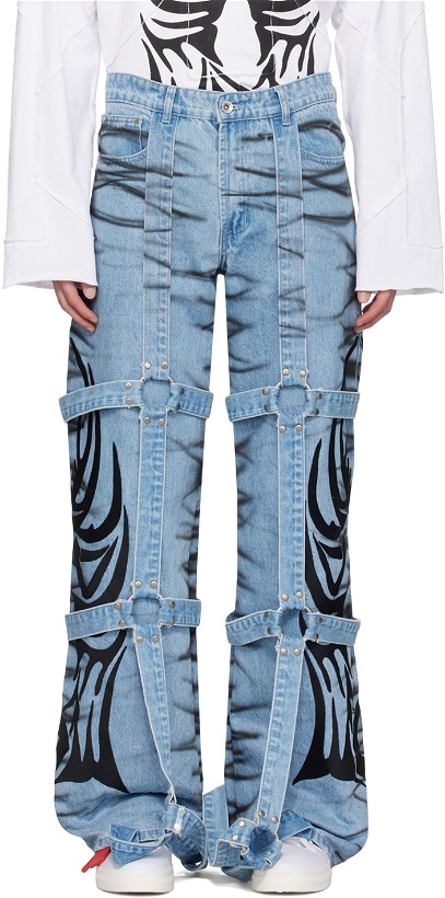 Photo: Who Decides War Blue Bondage Jeans