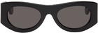 Loewe Black Oval Flat Top Sunglasses