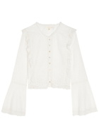 Loveshackfancy Hawthorne Embroidered Cotton top White