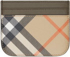 Burberry Beige & Black Check Card Holder