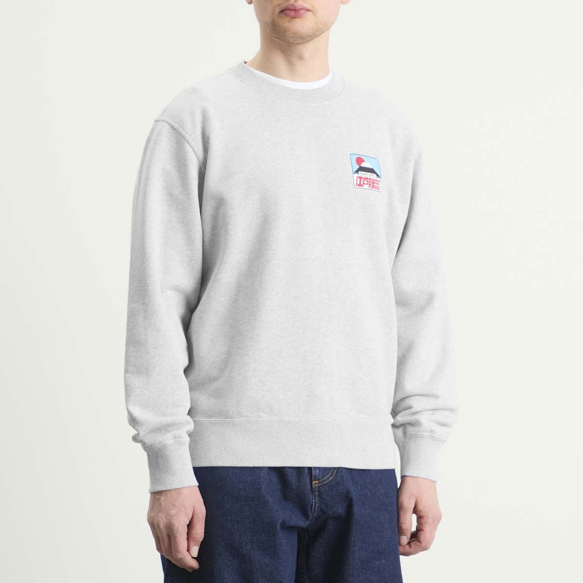 Edwin Men's Sunset On Fuji San Sweat in Grey Marl