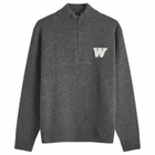 Wood Wood Men's AA Half Zip Knit in Charcoal