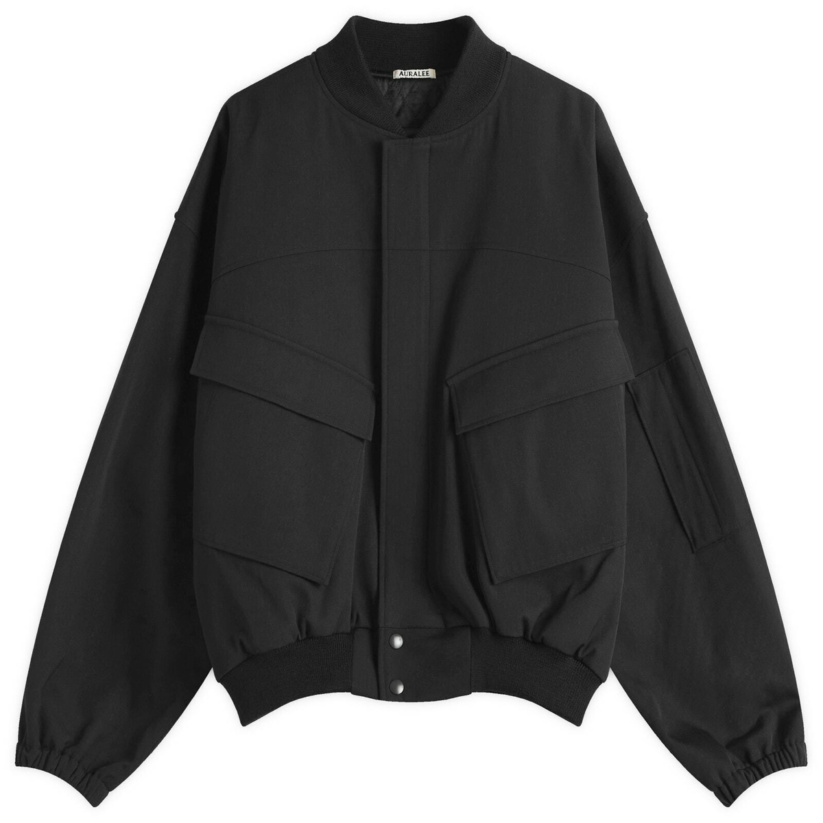 Auralee Men's Max Gabardine Chambray Padded Flight Blouson in Top